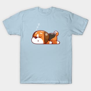 Cute Dog Sleeping Cartoon T-Shirt